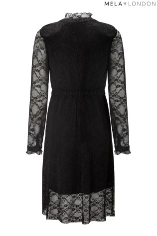 Mela Loves London Button Up Lace Dress